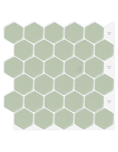 Azulejo Hexagonal Autoadhesivo WalDecoo Verde 30.48x30.48cm