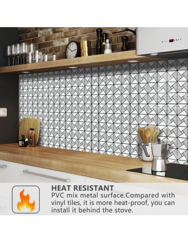 Azulejo Peel and Stick Vamos Tile Plateado 10 Hojas 30.48x30.48cm