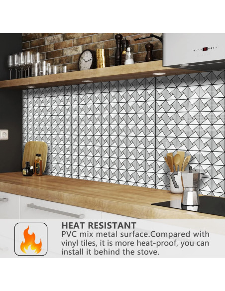 Azulejo Peel and Stick Vamos Tile Plateado 10 Hojas 30.48x30.48cm