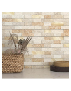 Azulejos Autoadhesivos BeNice 3D Ladrillo Mate 10 Pcs Marrón