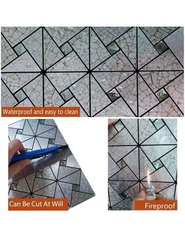 10 Hojas Azulejo Autoadhesivo Weimeisc 0.89 m Rojo