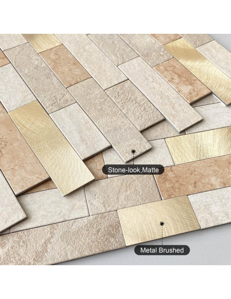 Azulejos Autoadhesivos BeNice 3D Ladrillo Mate 10 Pcs Marrón Azulejos Autoadhesivos BeNice 3D Ladrillo Mate 10 Pcs Marrón