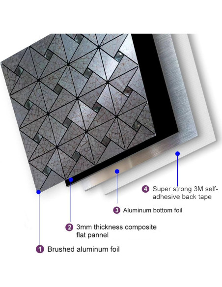 10 Hojas Azulejo Autoadhesivo Weimeisc 0.89 m Rojo