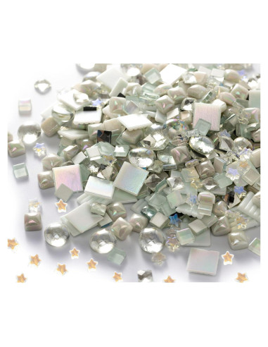 Lanyani 430 Piezas Azulejos de Mosaico de Vidrio Iridiscente