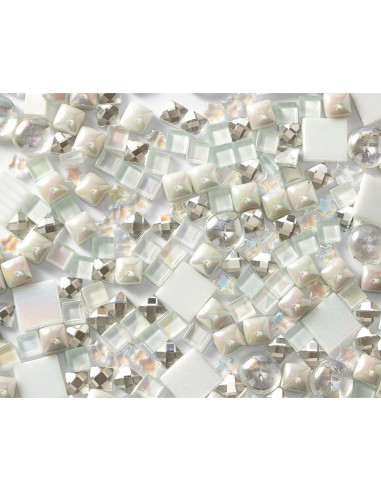 Lanyani 430 Piezas Azulejos de Mosaico de Vidrio Iridiscente