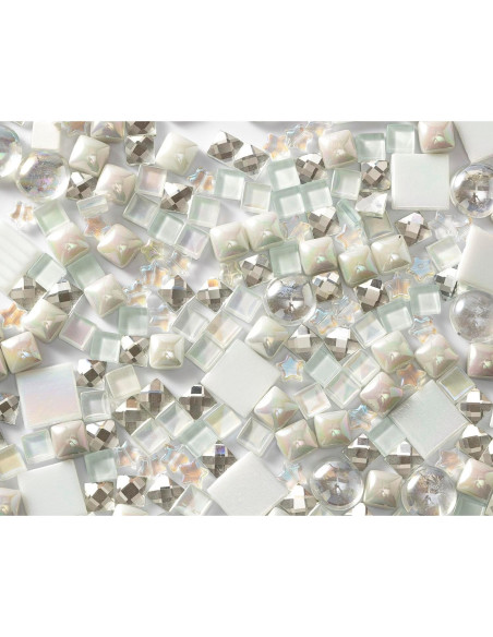 Lanyani 430 Piezas Azulejos de Mosaico de Vidrio Iridiscente Lanyani 430 Piezas Azulejos de Mosaico de Vidrio Iridiscente