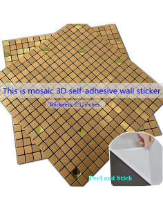 Azulejos Autoadhesivos XUANINY 30.48x30.48cm Diamante Dorado 2