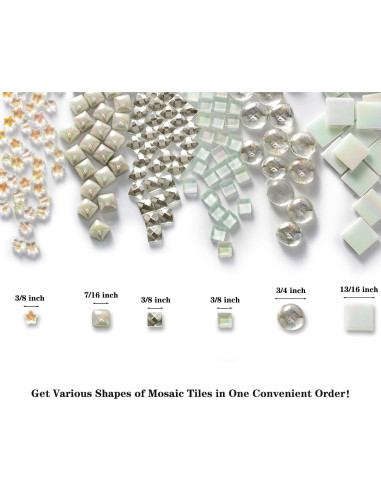 Lanyani 430 Piezas Azulejos de Mosaico de Vidrio Iridiscente