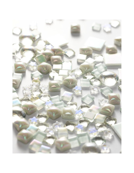 Lanyani 430 Piezas Azulejos de Mosaico de Vidrio Iridiscente Lanyani 430 Piezas Azulejos de Mosaico de Vidrio Iridiscente