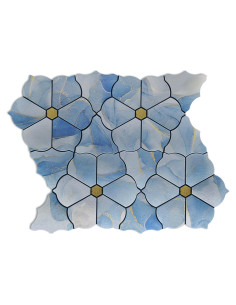 Azulejos Autoadhesivos Kieacia 10 Hojas PVC Mármol Azul 28x24cm