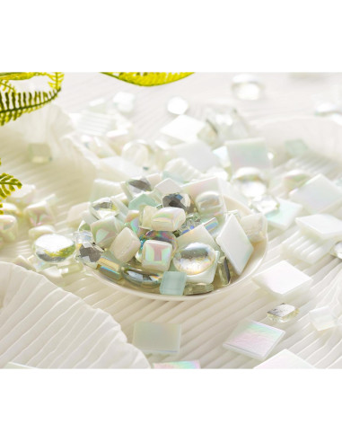 Lanyani 430 Piezas Azulejos de Mosaico de Vidrio Iridiscente