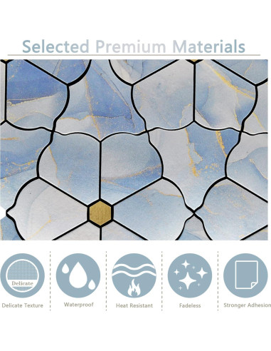Azulejos Autoadhesivos Kieacia 10 Hojas PVC Mármol Azul 28x24cm