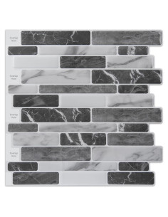 Baldosas Autoadhesivas Art3d 10 Hojas 30.48x30.48cm Mármol Gris