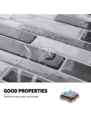 Baldosas Autoadhesivas Art3d 10 Hojas 30.48x30.48cm Mármol Gris