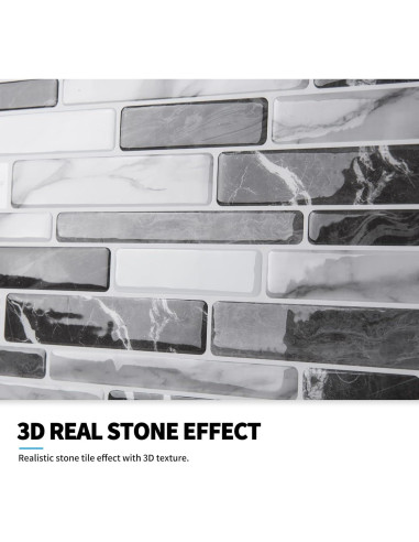 Baldosas Autoadhesivas Art3d 10 Hojas 30.48x30.48cm Mármol Gris