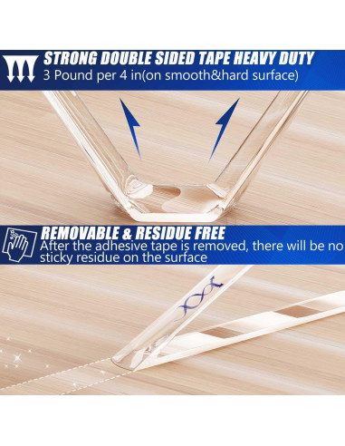 Cinta Adhesiva Doble Cara ZMUAXUAN 3m Reutilizable Transparente