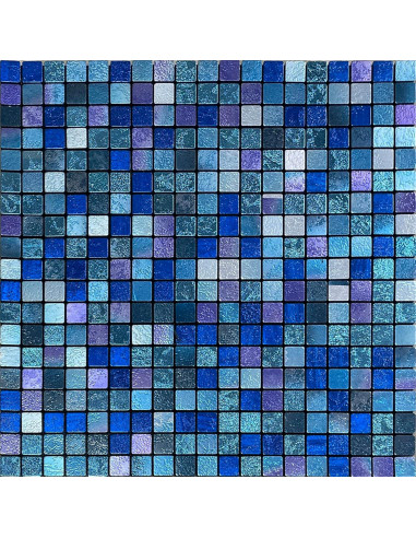 Azulejo Autoadhesivo YMMXGE 10 Hojas 30.48x30.48cm Azul Mezclado