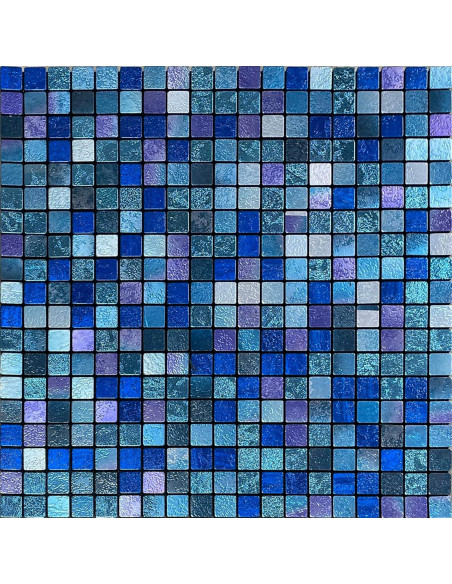 Azulejo Autoadhesivo YMMXGE 10 Hojas 30.48x30.48cm Azul Mezclado