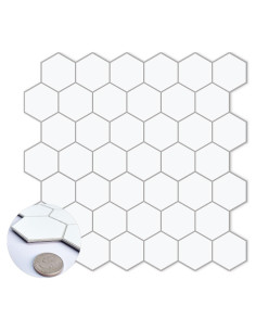 Azulejo Hexagonal Autoadhesivo INNO STICKERS 29x29cm Blanco