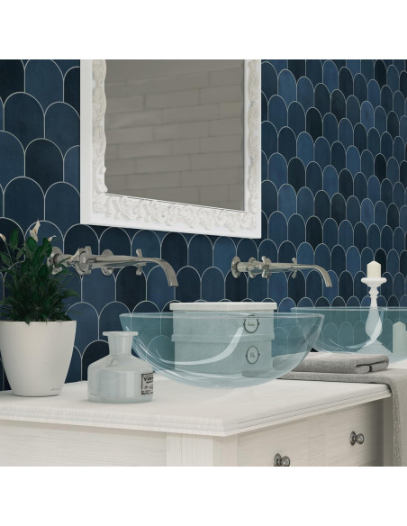 Azulejo Autoadhesivo 3D SUNWINGS Escamas de Pescado Azul 10 Hojas Azulejo Autoadhesivo 3D SUNWINGS Escamas de Pescado Azul 10 Hojas