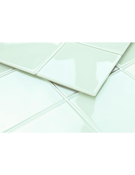 Azulejo de vidrio verde autoadhesivo CASAPALACE 30.48x30.48 cm