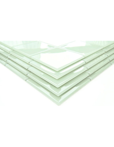 Azulejo de vidrio verde autoadhesivo CASAPALACE 30.48x30.48 cm