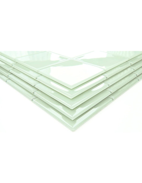 Azulejo de vidrio verde autoadhesivo CASAPALACE 30.48x30.48 cm