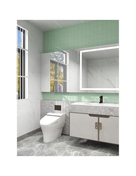 Azulejo de vidrio verde autoadhesivo CASAPALACE 30.48x30.48 cm