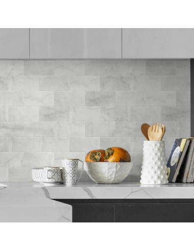 Azulejos de Mosaico de Piedra Natural SUNWINGS 40 Piezas 15.24x7.62cm