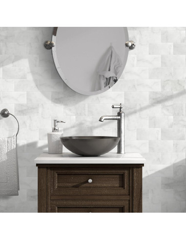 Azulejos de Mosaico de Piedra Natural SUNWINGS 40 Piezas 15.24x7.62cm