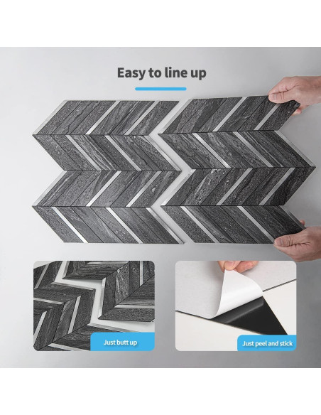 Azulejos Autoadhesivos Art3d 10 Hojas Espiga PVC 9.29 m