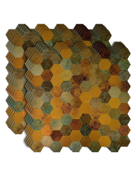 10 Hojas Azulejo Autoadhesivo Sanyeskkiy 30x30 cm Amarillo Verde