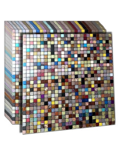 10 Hojas Azulejo Autoadhesivo Sanyeskkiy 30x30 cm Metalico