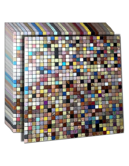 10 Hojas Azulejo Autoadhesivo Sanyeskkiy 30x30 cm Metalico