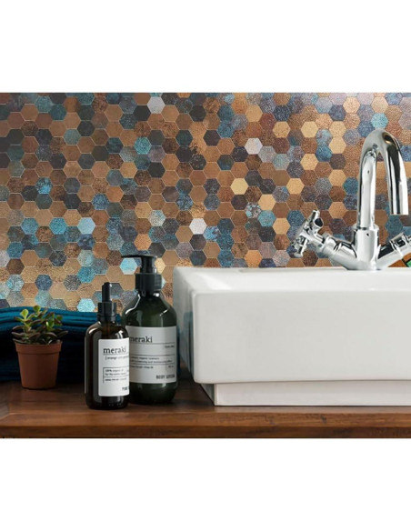 10 Hojas Azulejo Autoadhesivo Sanyeskkiy 30x30 cm Amarillo Verde