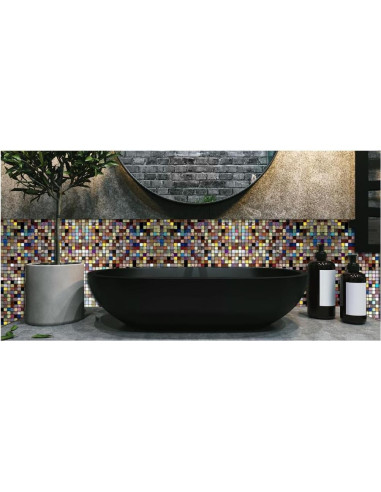 10 Hojas Azulejo Autoadhesivo Sanyeskkiy 30x30 cm Metalico