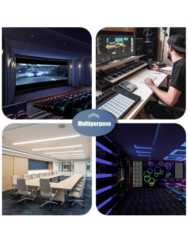 Paquete de 100 Paneles de Espuma Acústica Aislantes Negros 30.48 cm