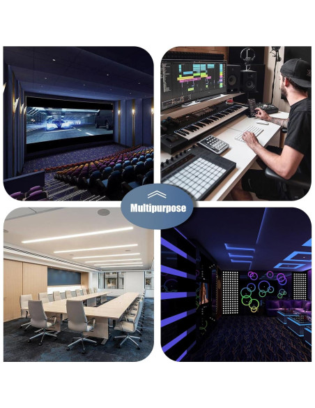 Paquete de 100 Paneles de Espuma Acústica Aislantes Negros 30.48 cm