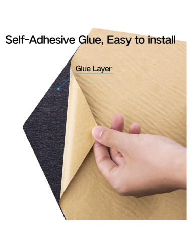 Paquete de 12 Paneles Acústicos Autoadhesivos 30.5x25.4 cm Negro