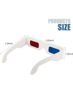 15 Pares de Gafas 3D Anaglifo YUEBOSUL Rojo Azul 2