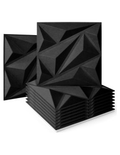 Paneles Acústicos Art3dwallpanels 20 Piezas 30.48x30.48cm Negro