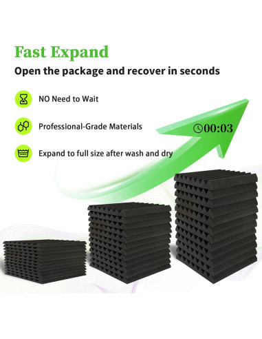 Paquete de 54 Paneles Acústicos EEKIYA 30x30 cm Absorbentes