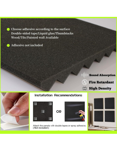 Paquete de 54 Paneles Acústicos EEKIYA 30x30 cm Absorbentes