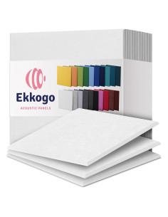 Paneles Acústicos Ekkogo 12-Pack 30x30cm Aislantes Blancos
