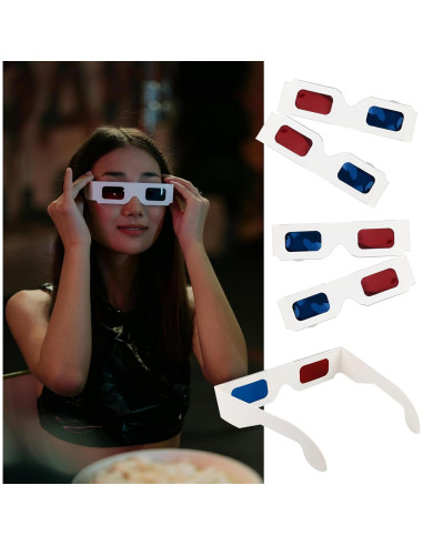15 Pares de Gafas 3D Anaglifo YUEBOSUL Rojo Azul