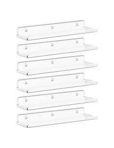 Estantes Flotantes Lifewit 6 Piezas Acrílico Transparente 38 cm