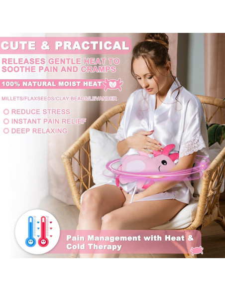 Almohadilla Térmica Rienkaco Axolote Rosa 19.4x7.1cm Alivio Dolor