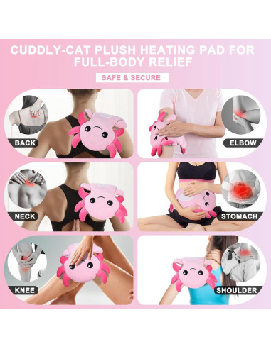 Almohadilla Térmica Rienkaco Axolote Rosa 19.4x7.1cm Alivio Dolor