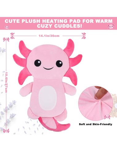 Almohadilla Térmica Rienkaco Axolote Rosa 19.4x7.1cm Alivio Dolor
