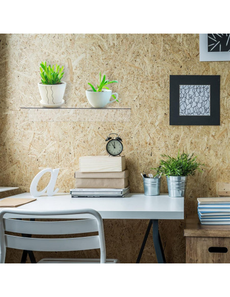 Estante Flotante Acrílico Blulu 8 Piezas 35.56x12.7cm Transparente